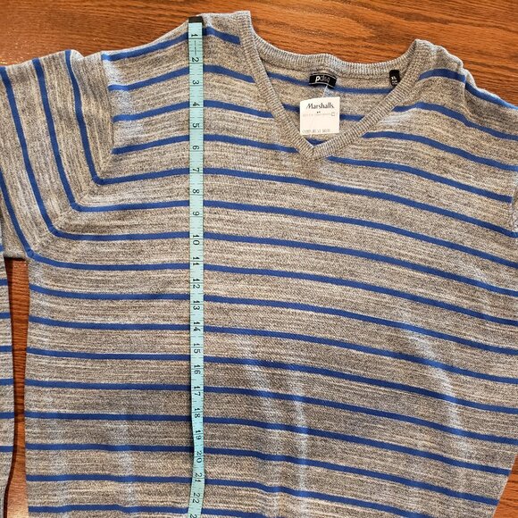Men's PD & C Striped V-neck Sweater XL New - Picture 6 of 9